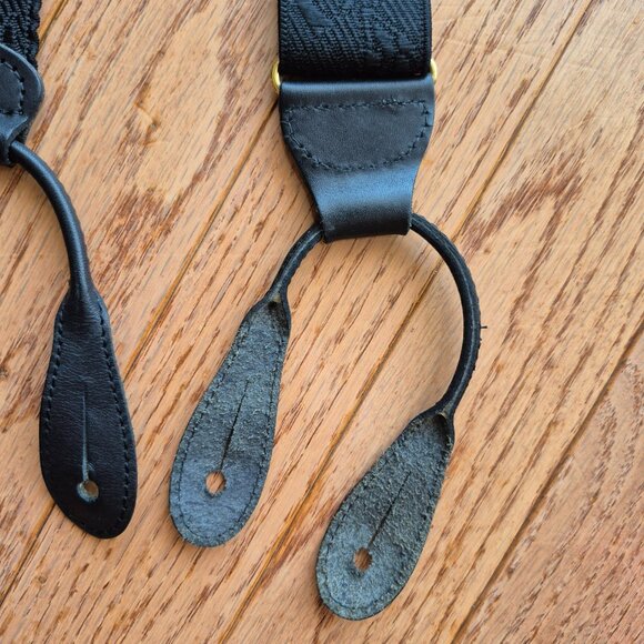 L'Aiglon France Elastic Black Floral Garden Embossed suspenders CAS Germany - Picture 13 of 15